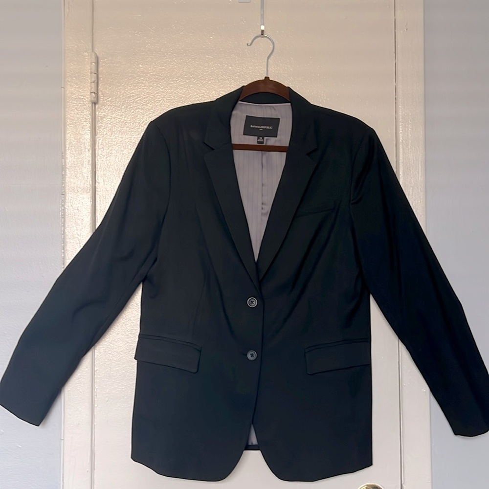 Black two-button blazer
